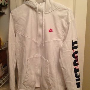 All White Nike Just Do It Hoodie Zip up